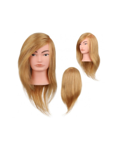 Główka Fryzjerska Treningowa 100% Naturalny Włos Ludzki Blond 50cm